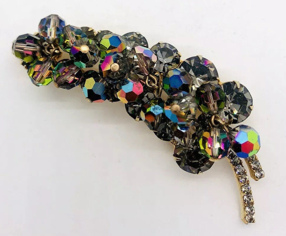 JULIANA Delizza & Elster AB Smokey Topaz Cha Cha Brooch Vintage Jewelry