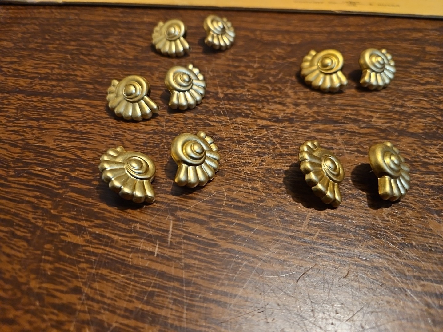 Lot Of 10 Circle Design PostEarrings France Vintage 60s Brass Stampings Jewelry