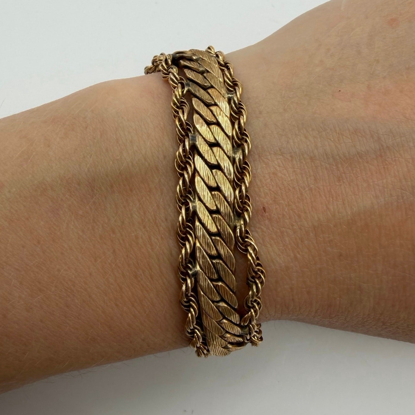 Vintage Winard 12K Gold Filled Mesh Rope Bracelet 22g AS IS / FLAW