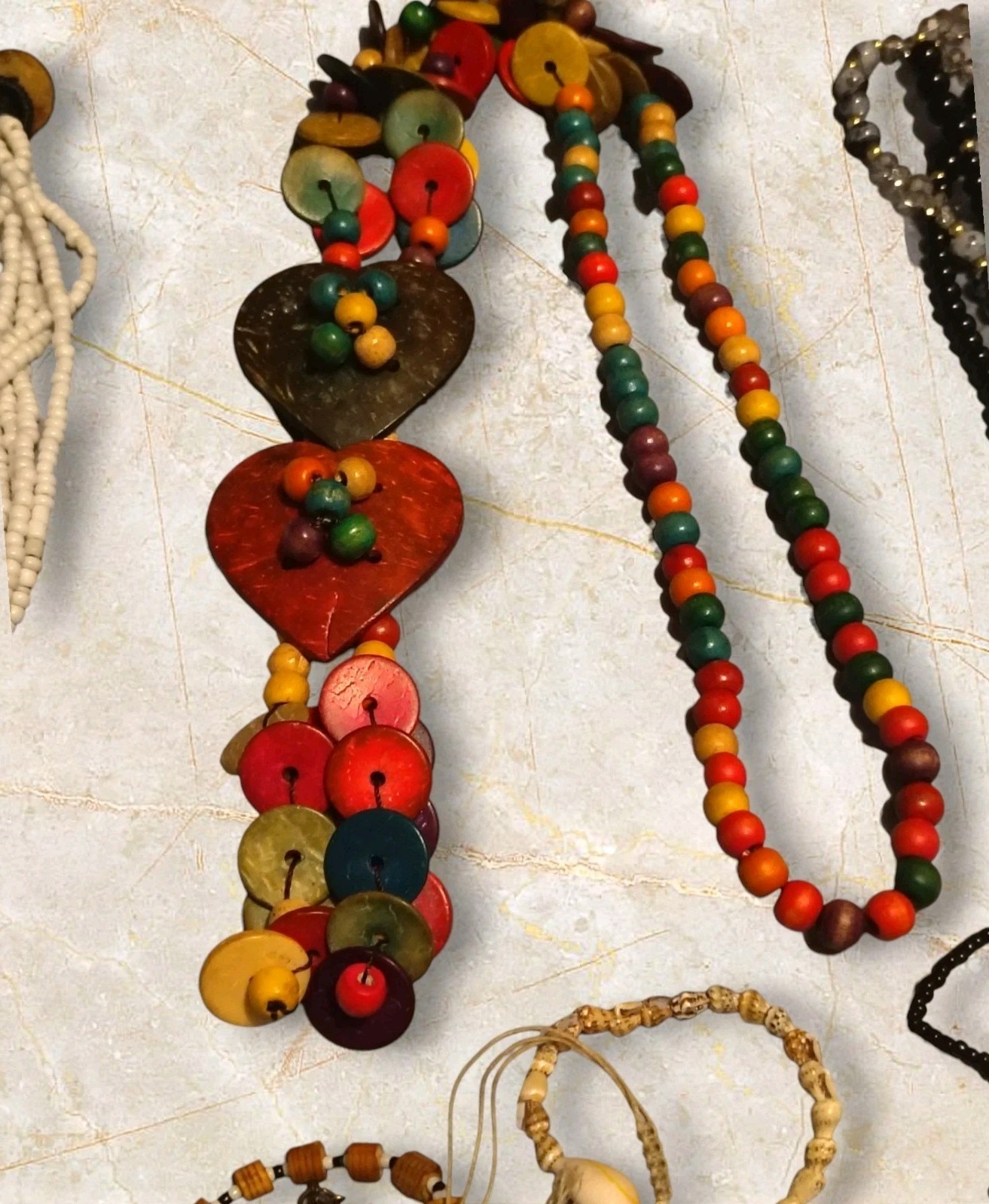 55 Pc Mixed Costume Jewelry Lot Necklaces Bracelets Signed Trifari AE Gwen Boho
