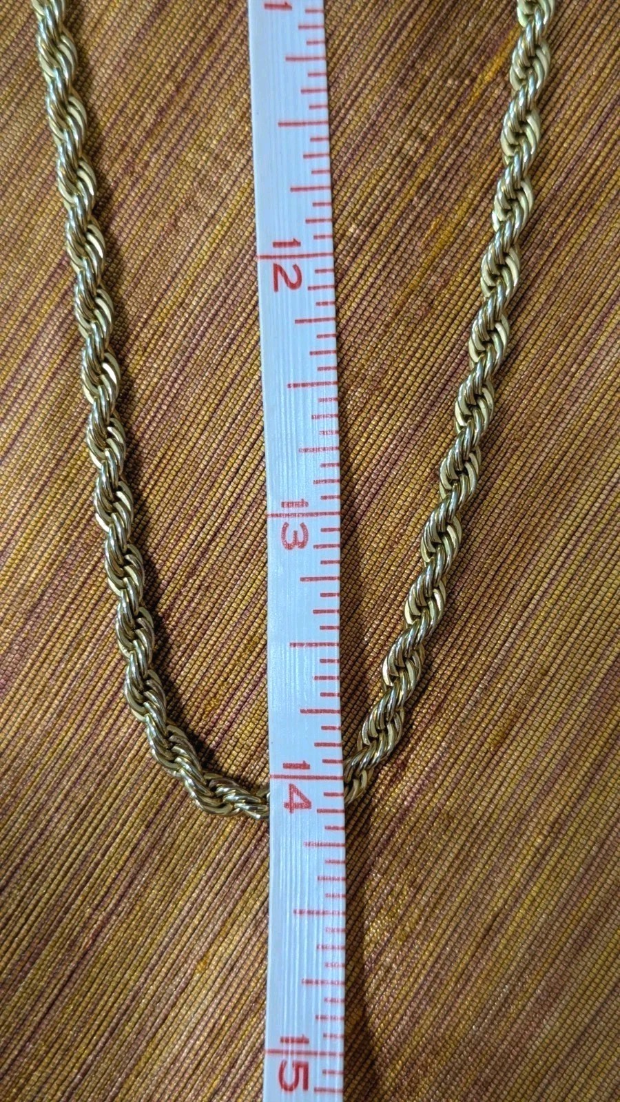 Vintage 80s Gold Plated Twist Chain Necklace 14 Inches With Lobster Claw Clasp