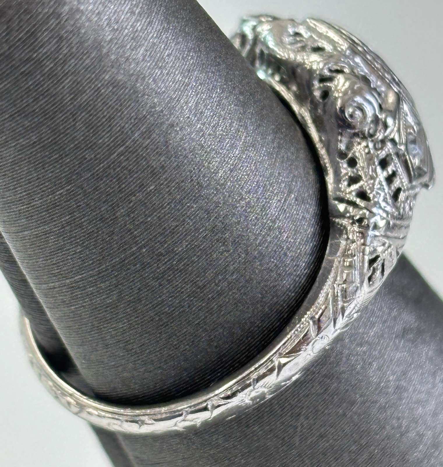 Platinum .20ctw Natural Old European And Single Cut Diamond Vintage Ring