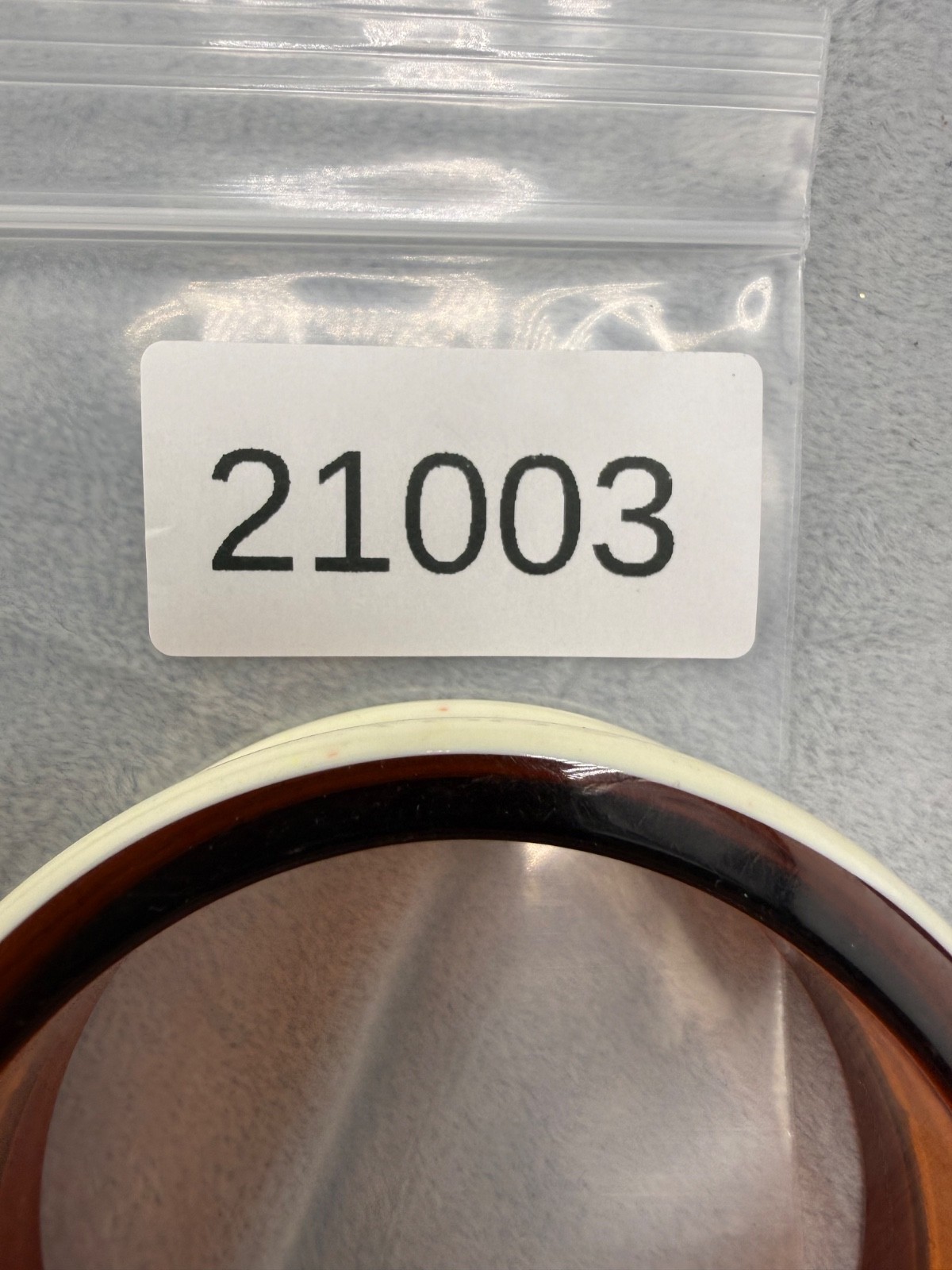 Vintage Acrylic Bangle Brown White Rootbeer 8.5”