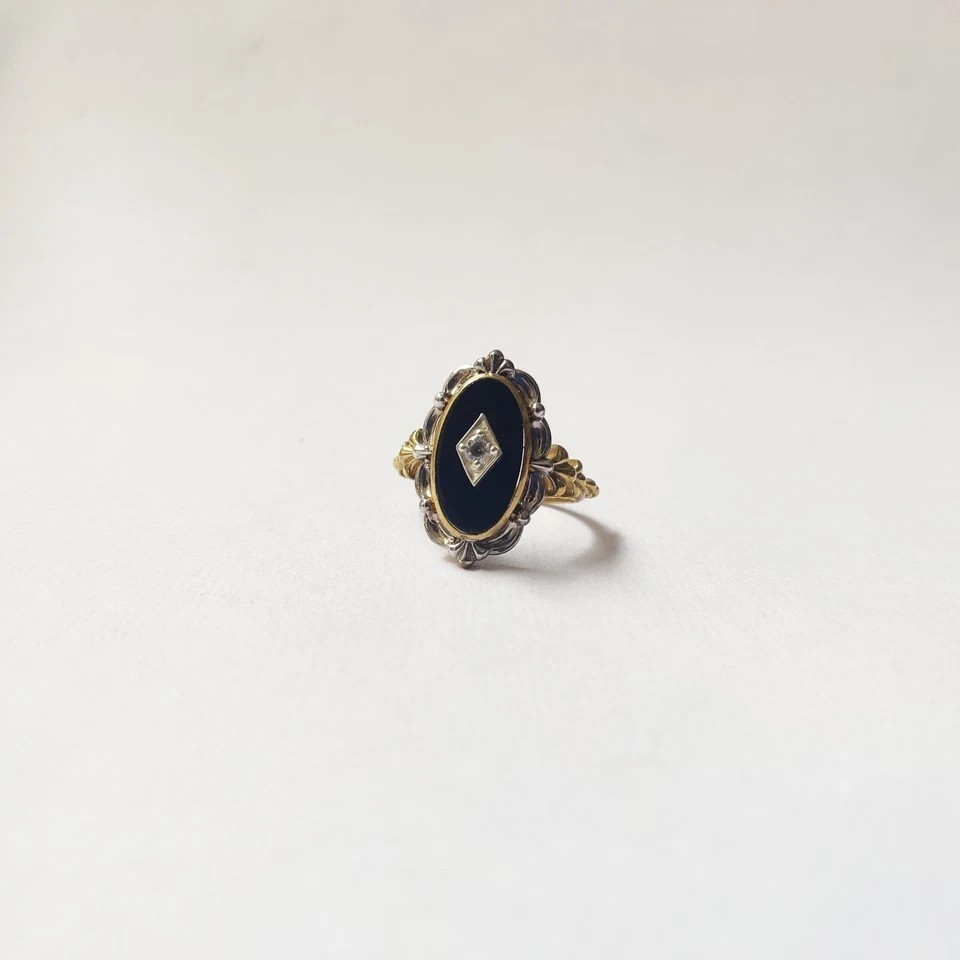 Art Deco Style Victorian handmade Black onyx Wedding Anniversary 925 Silver Ring