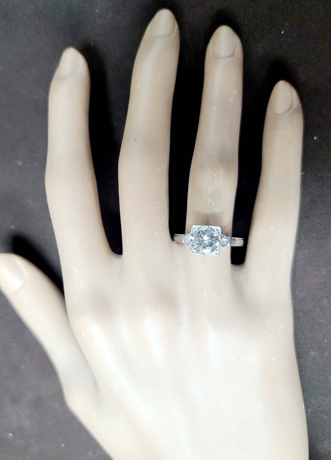 1.53ct.Platinum filigree Engagement Ring Round Natural Diamond circ 1930’s