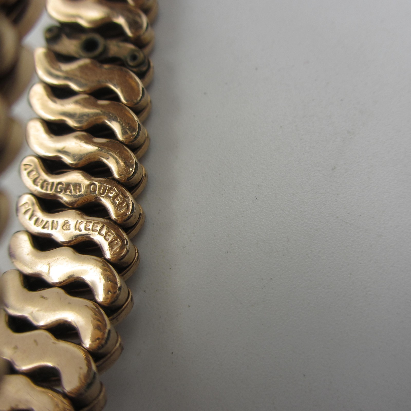 Pitman Keeler American Queen Expansion Bracelet WWII Era Sweetheart Etched Heart