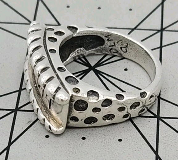 Vintage Dian Malouf DLM Sterling Silver MOM Ring Sz. 7.25