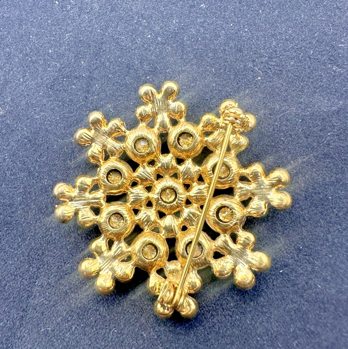 Elegant Gold-Tone Flower Brooch with Tan & Brown Details