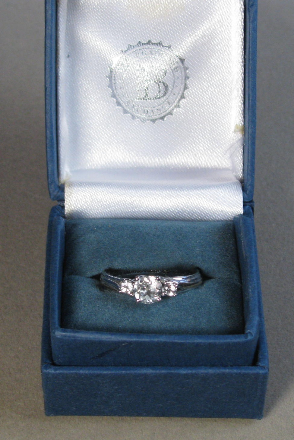Sterling Silver White Topaz Triple Stone Ring 2.1g Size 10 BGE #B175