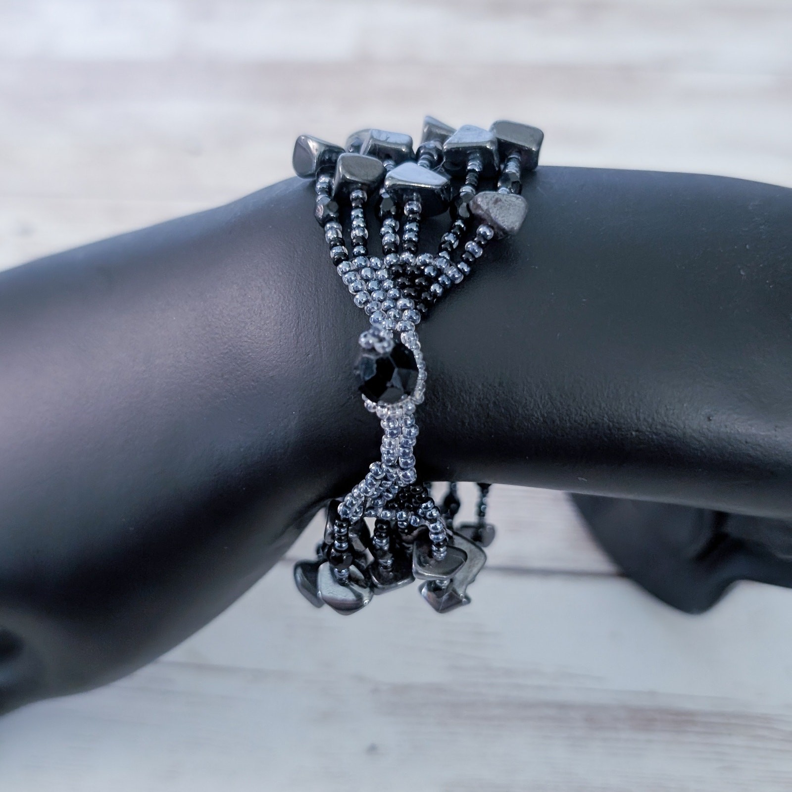 Vintage Bracelet – Multi Strand – Dark Tones/Blue – Statement