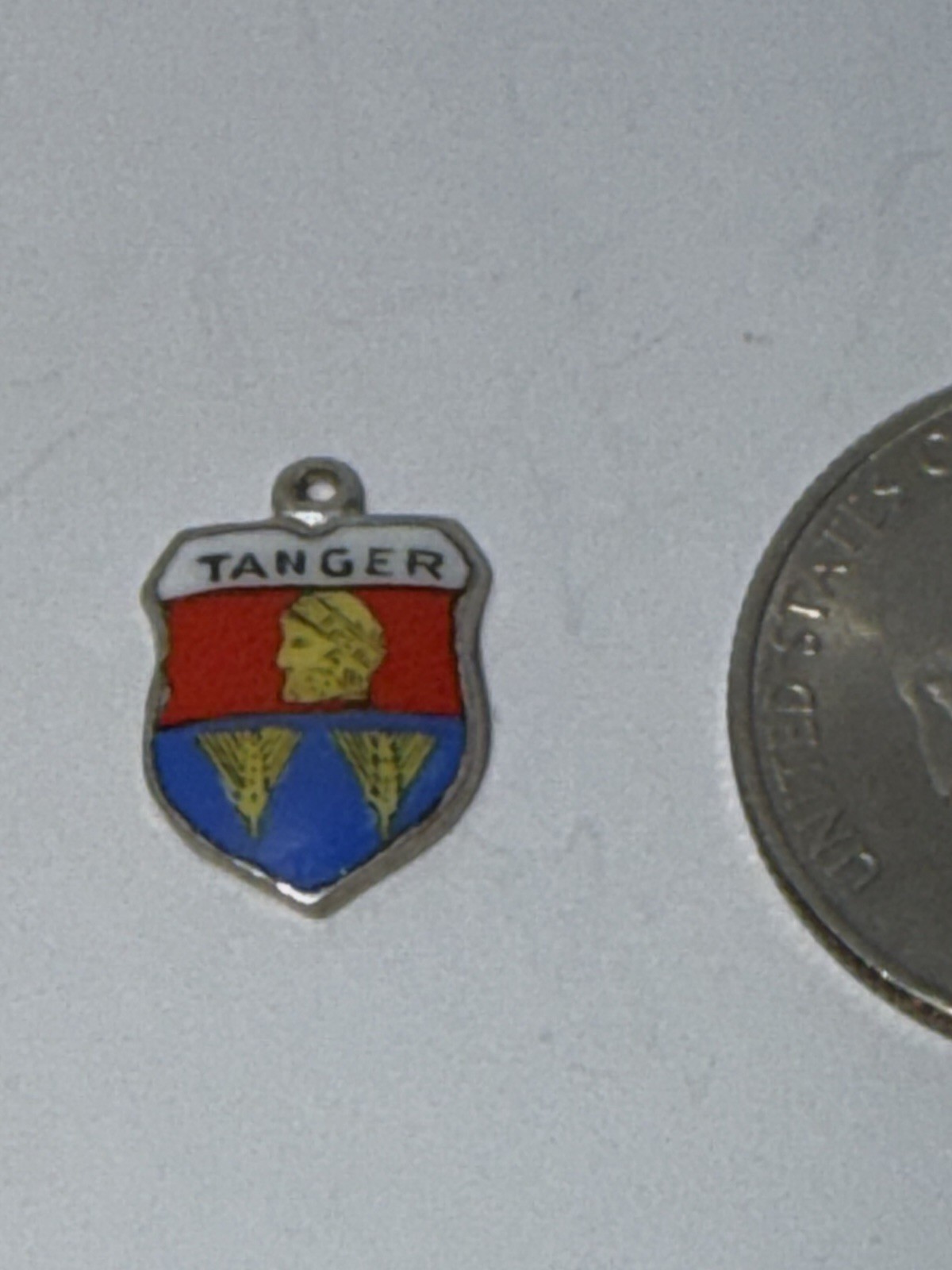 Vintage Tangier (Tanger) Morocco Coat of Arms Shield Bracelet Charm