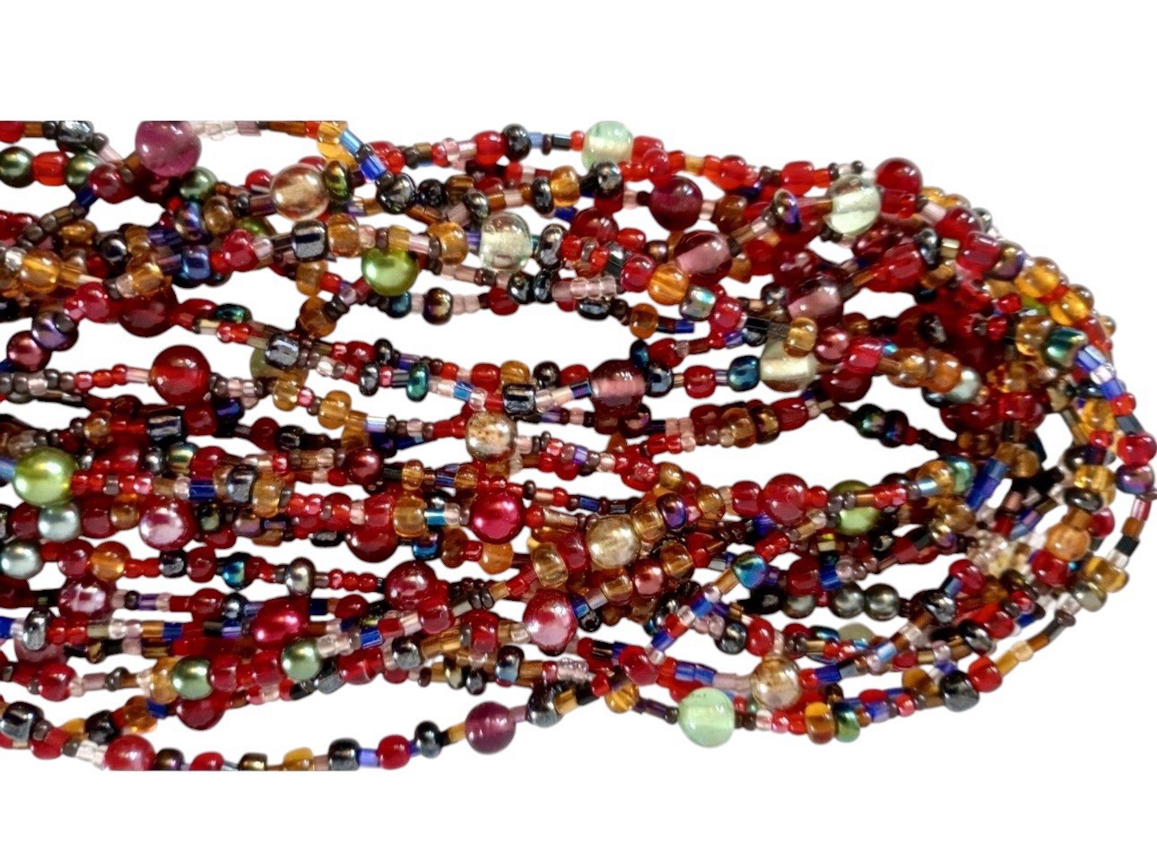 Joan Rivers Czech Necklace Torsade Multi-Strand Beaded Statement 17.5 in