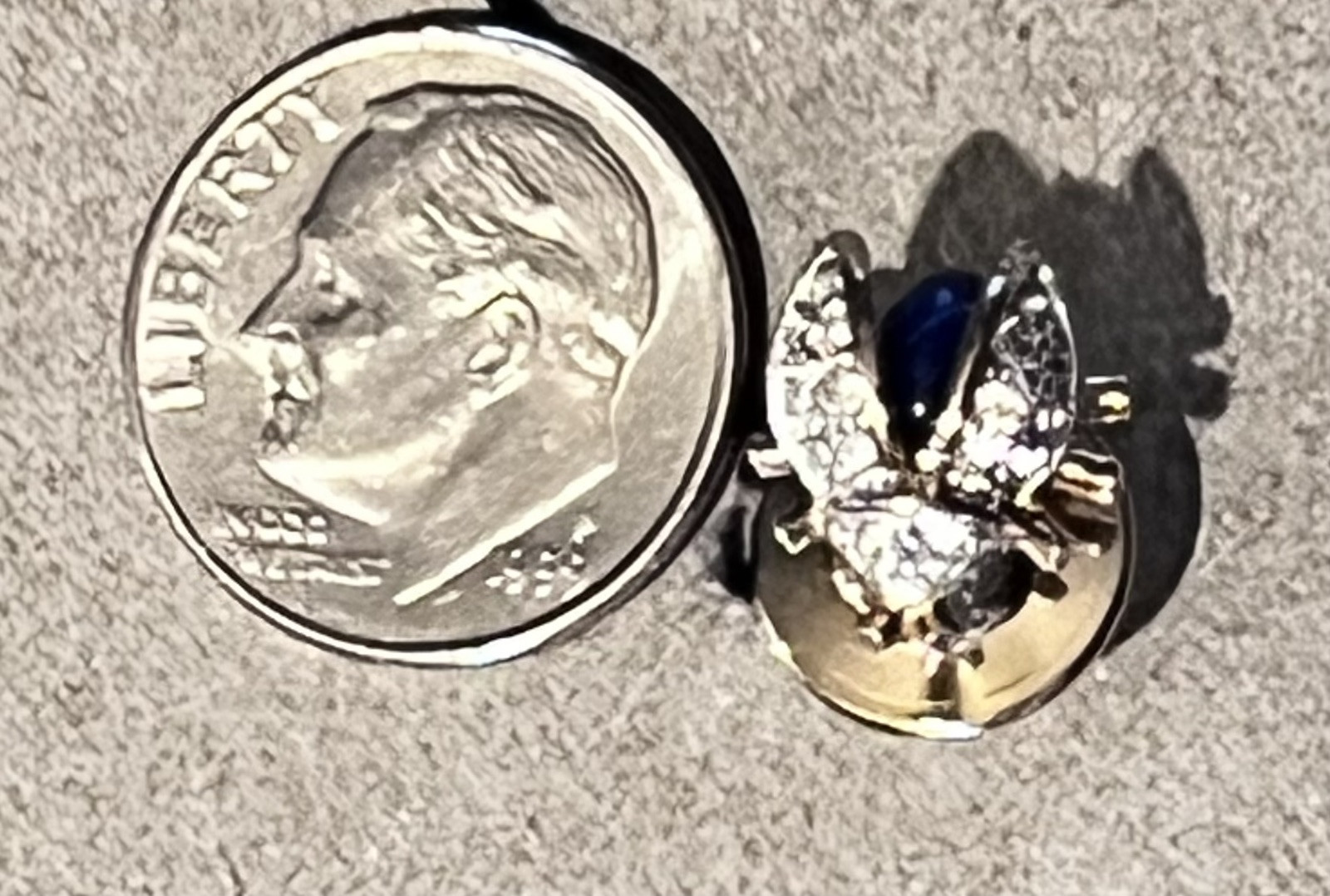 Panetta Lady Bug Rhinestone Bug Brooch Lapel Pin Ladybug Tags USA