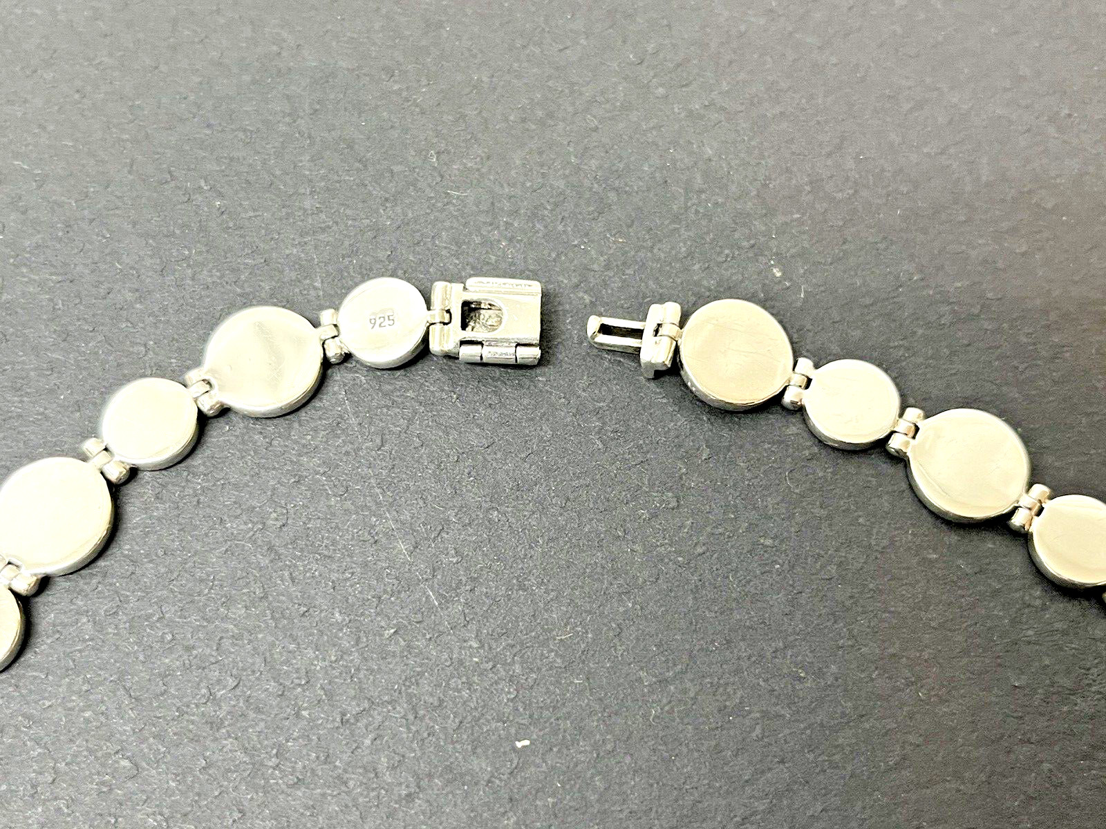 Sterling Silver Modernist Necklace Flat Coin Links 64 Grams Unsigned 18″ long