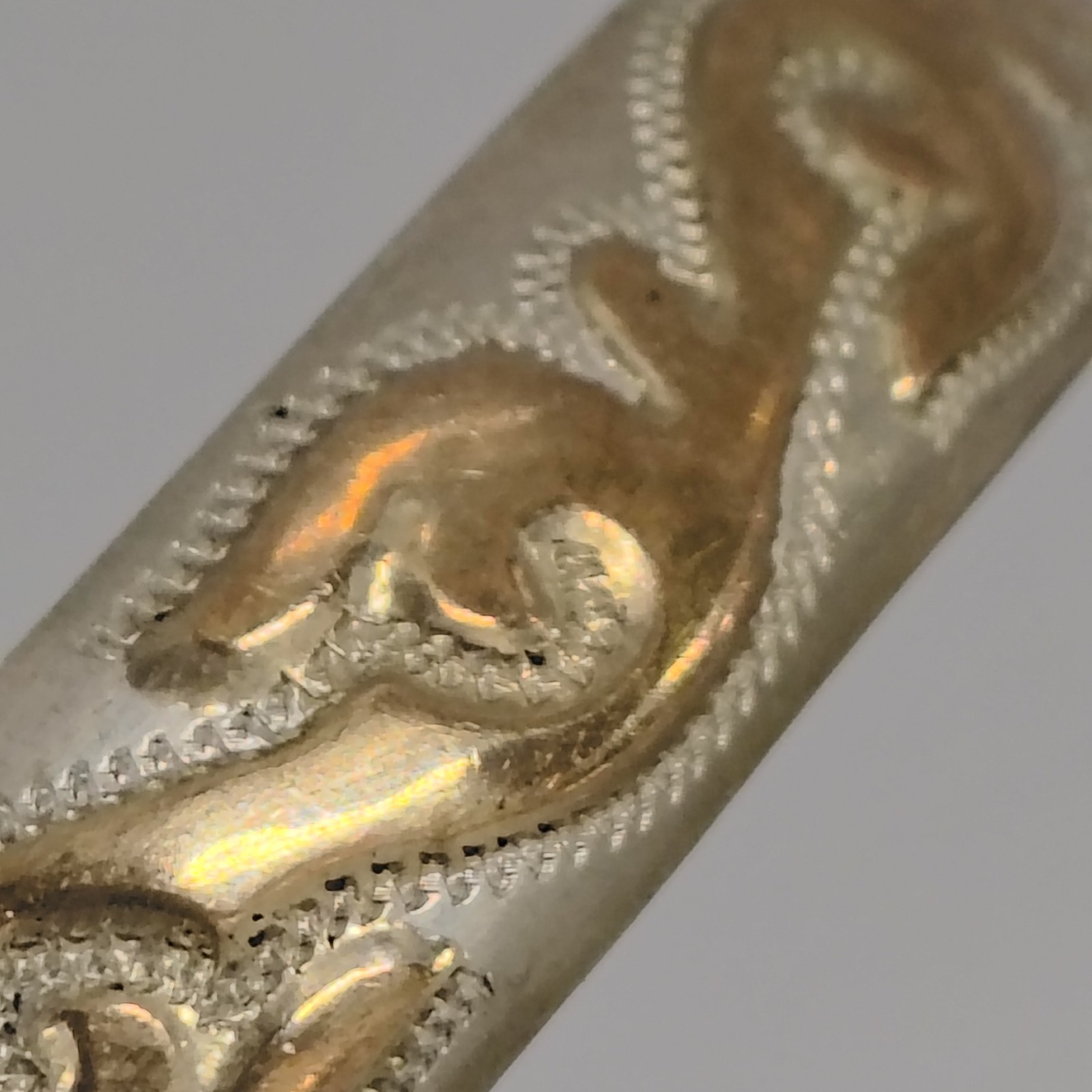Vintage 925 Sterling Silver Gold Tone Scroll Wave Cuff Bracelet Textured 12.09g