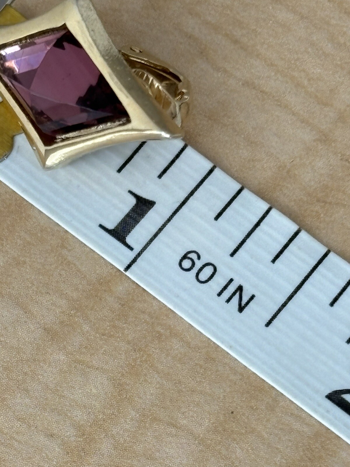 Pink Diamond Shape Earrings/ Clip Ons/ Gold Tone/ Measure About 1 in Length