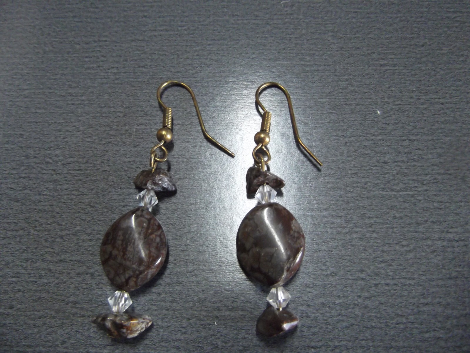 1 Pair Old 1″in Rock Different Shapes of Brown Rock Dangler