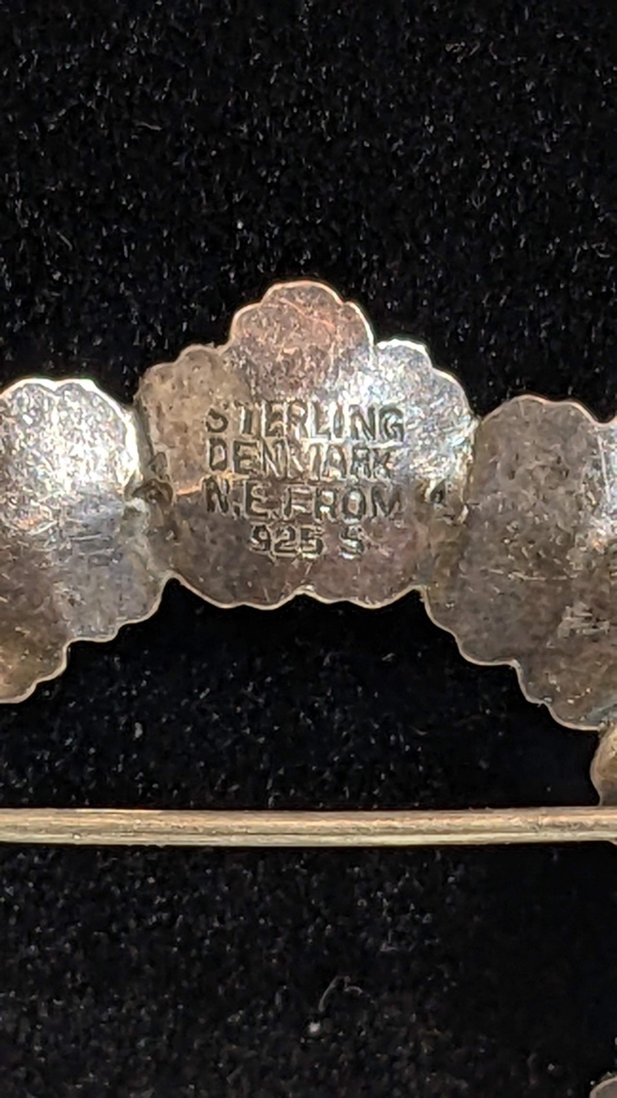 Vintage Neils Erik From Denmark Sterling Brooch Floral Wreath Circa 1966 Signed
