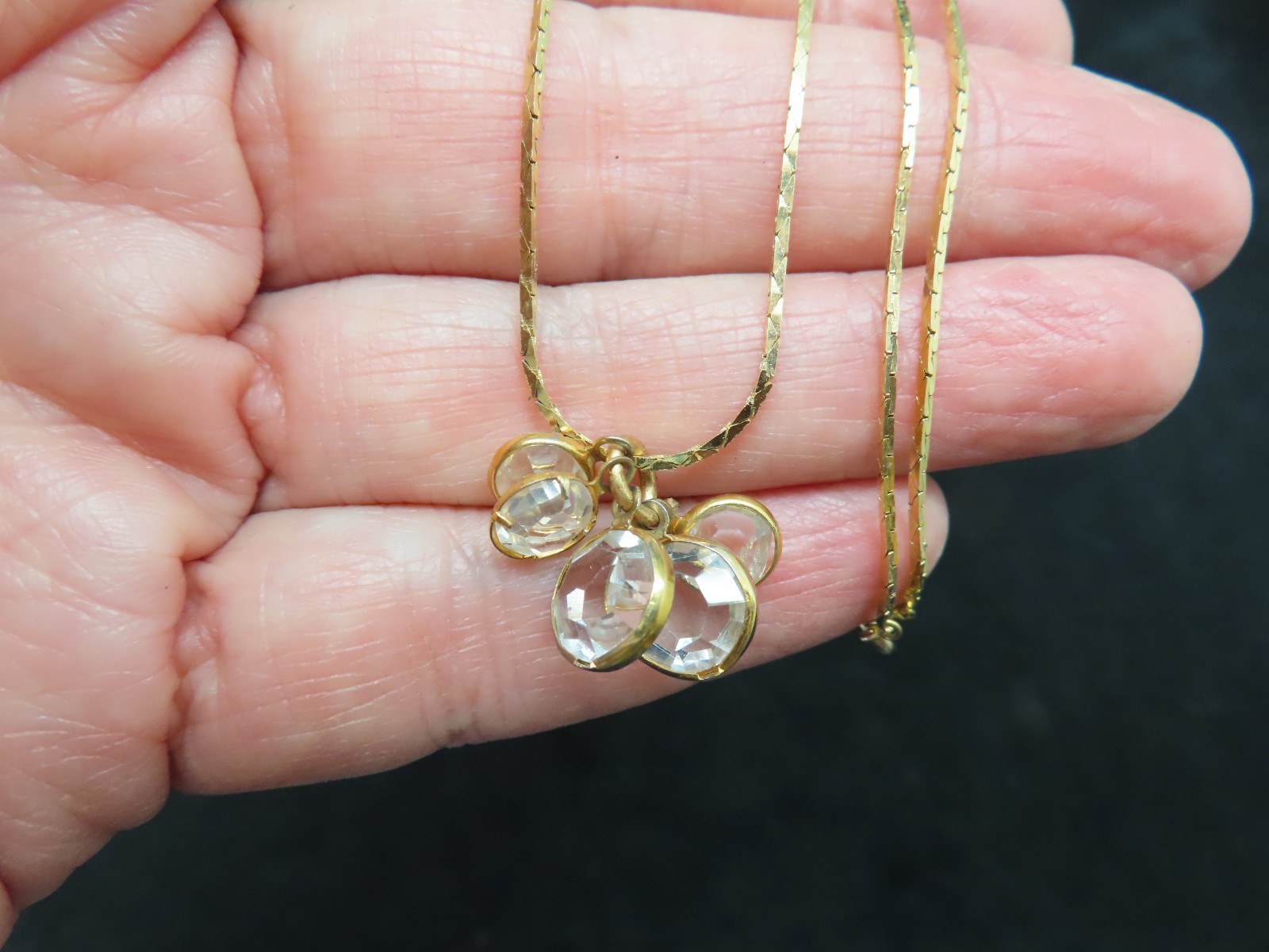 Vintage 1980’s Gold Plated Cobra Chain w/Glass Slides