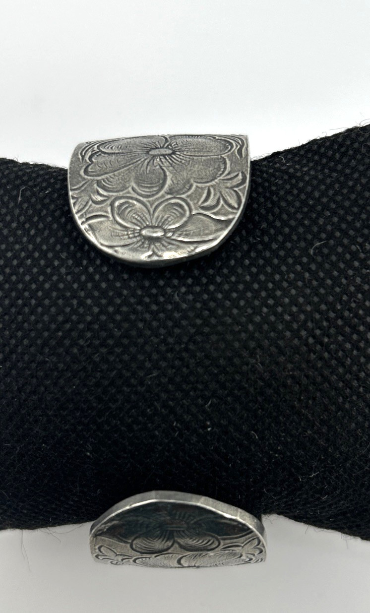 Vintage Salisbury Pewter Larkspur Cuff – July Birth Flower Bracelet