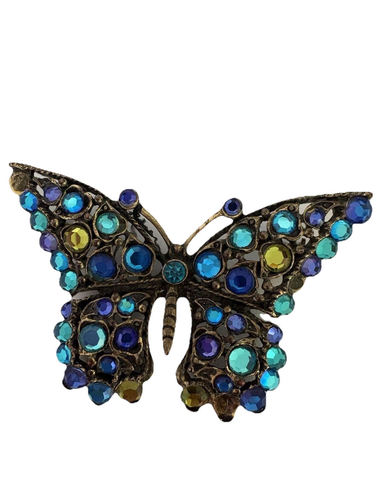 Chico’s Butterfly Pin/Brooch with Blue and Purple And Yellow Stones