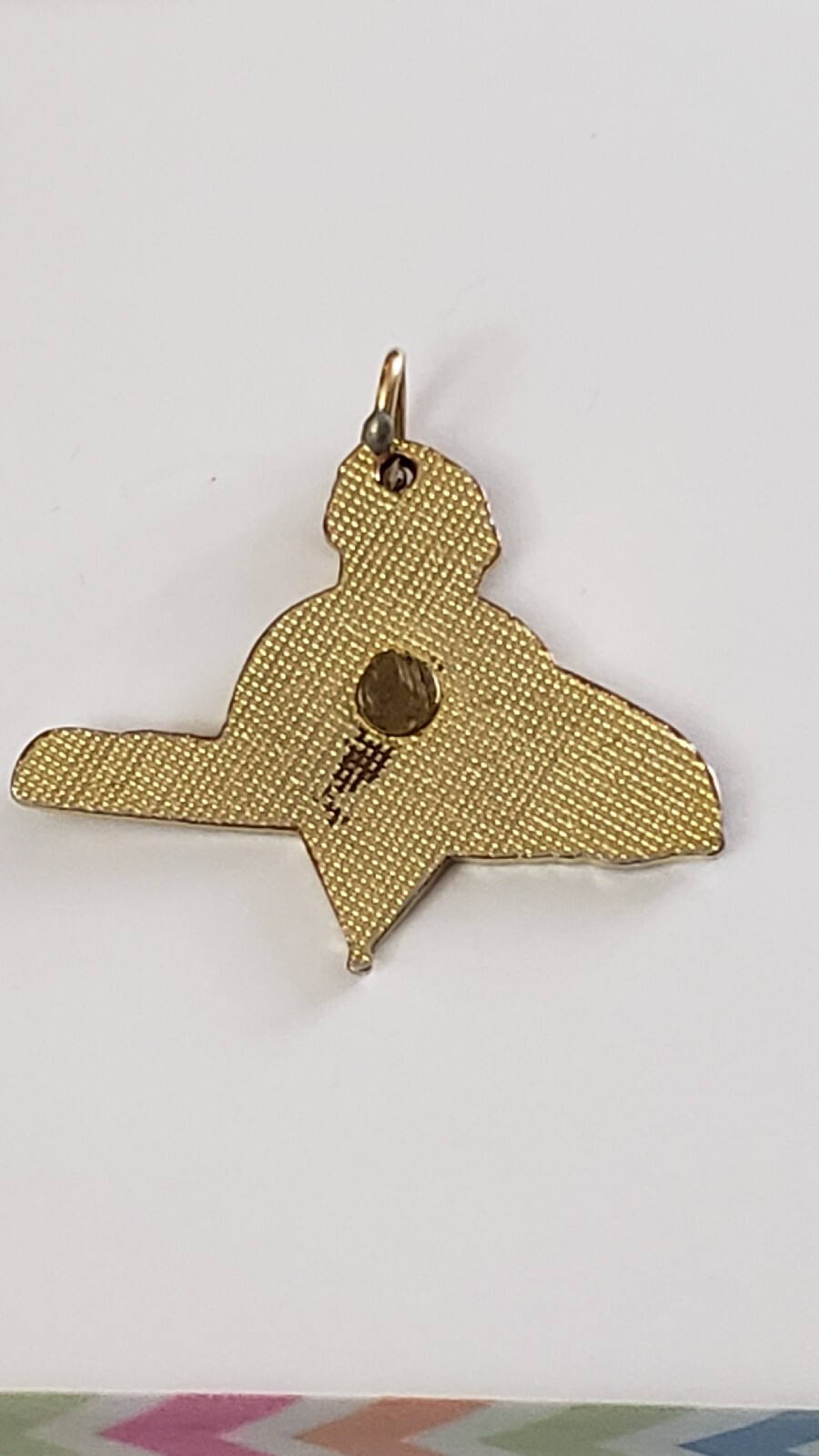 Vintage Forbes Magazine Yellow Advertise Goldtone Enamel Pendent Charm Gold Tone