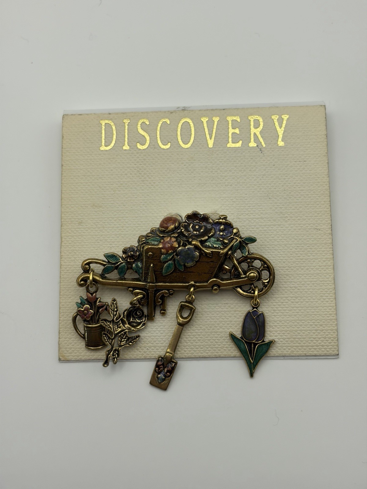 Discovery Garden Brooch Wheel Barrow Of Flowers