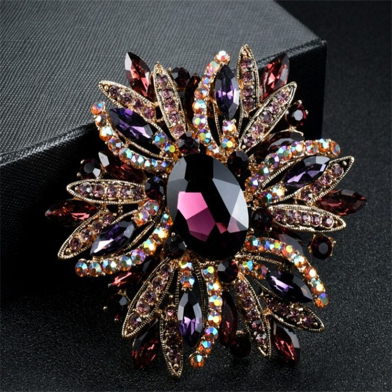 Unisex Vintage Flower Brooch Enamel Pin Antique Jewelry Gift Accessories