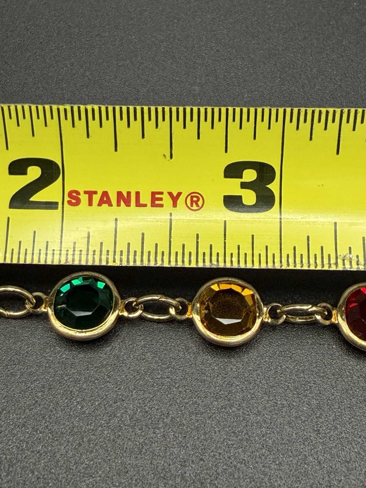 Vintage Austrian Crystal USA Signed Multi color Crystal Bracelet 7.5”