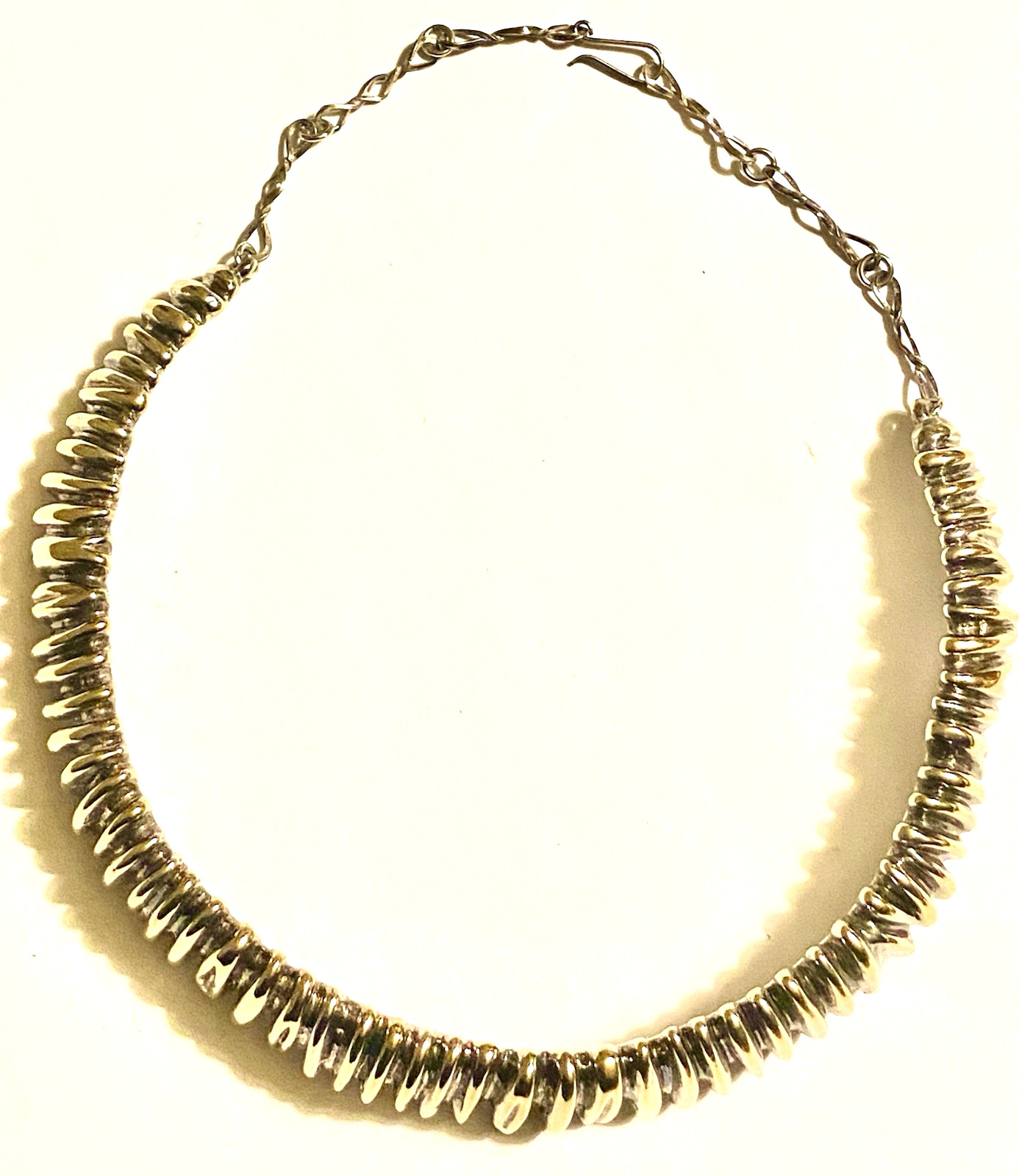 SIGNED M.H. 925 VTG STERLING SILVER VERMEIL CHOKER NECKLACE & EARRINGS~ 64 GR