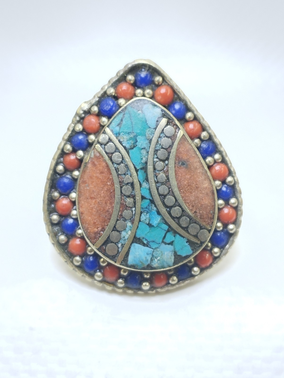 Rare Extremely Ancient Antique Victorian Ring Multicolor Stones Amazing Artifact