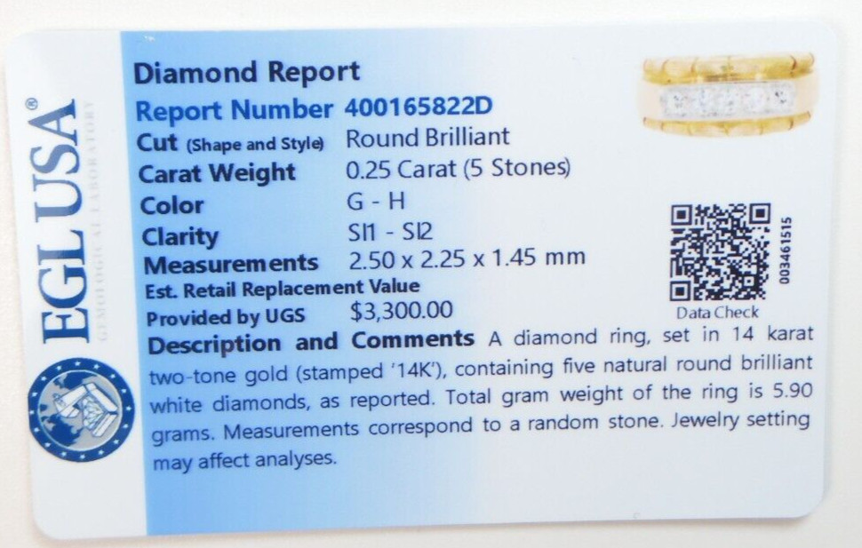 Antique 1920’s Diamond Engagement Ring 14K Two-Tone Gold 5.25 UK-K EGLUSA Unisex
