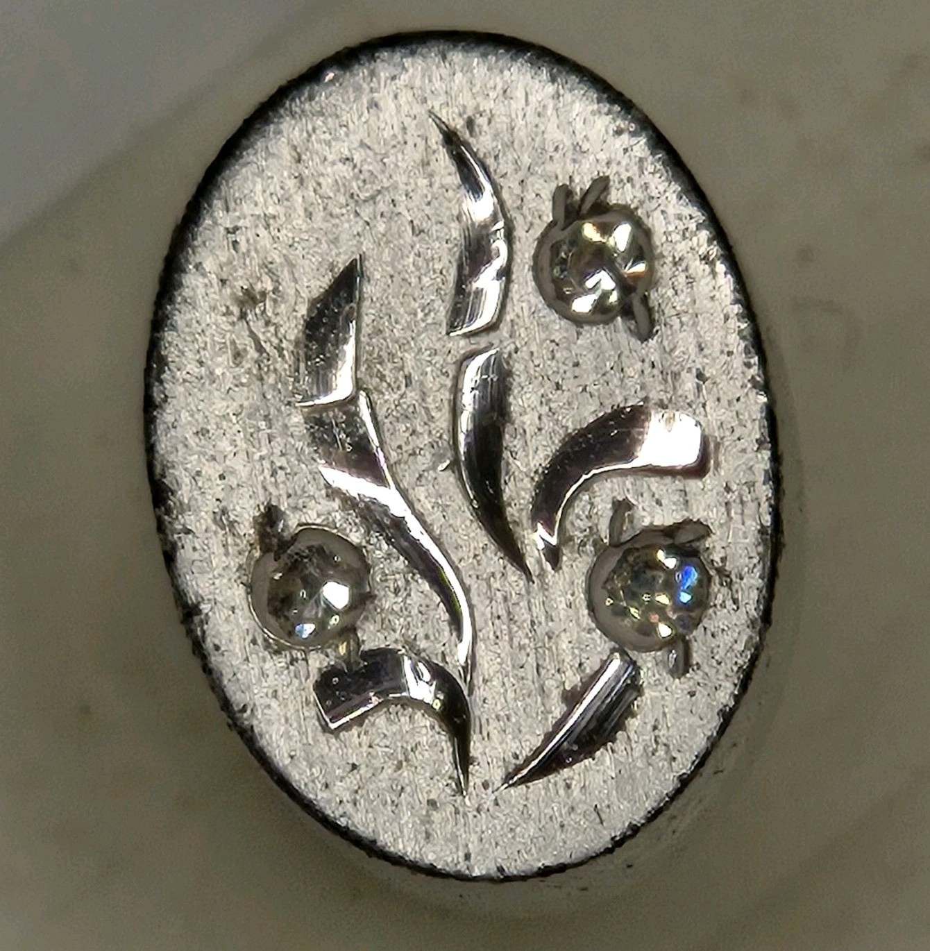 Vintage Anson Sterling Silver Tie Tack Modernist Abstract Rhinestone Pin T-Bar