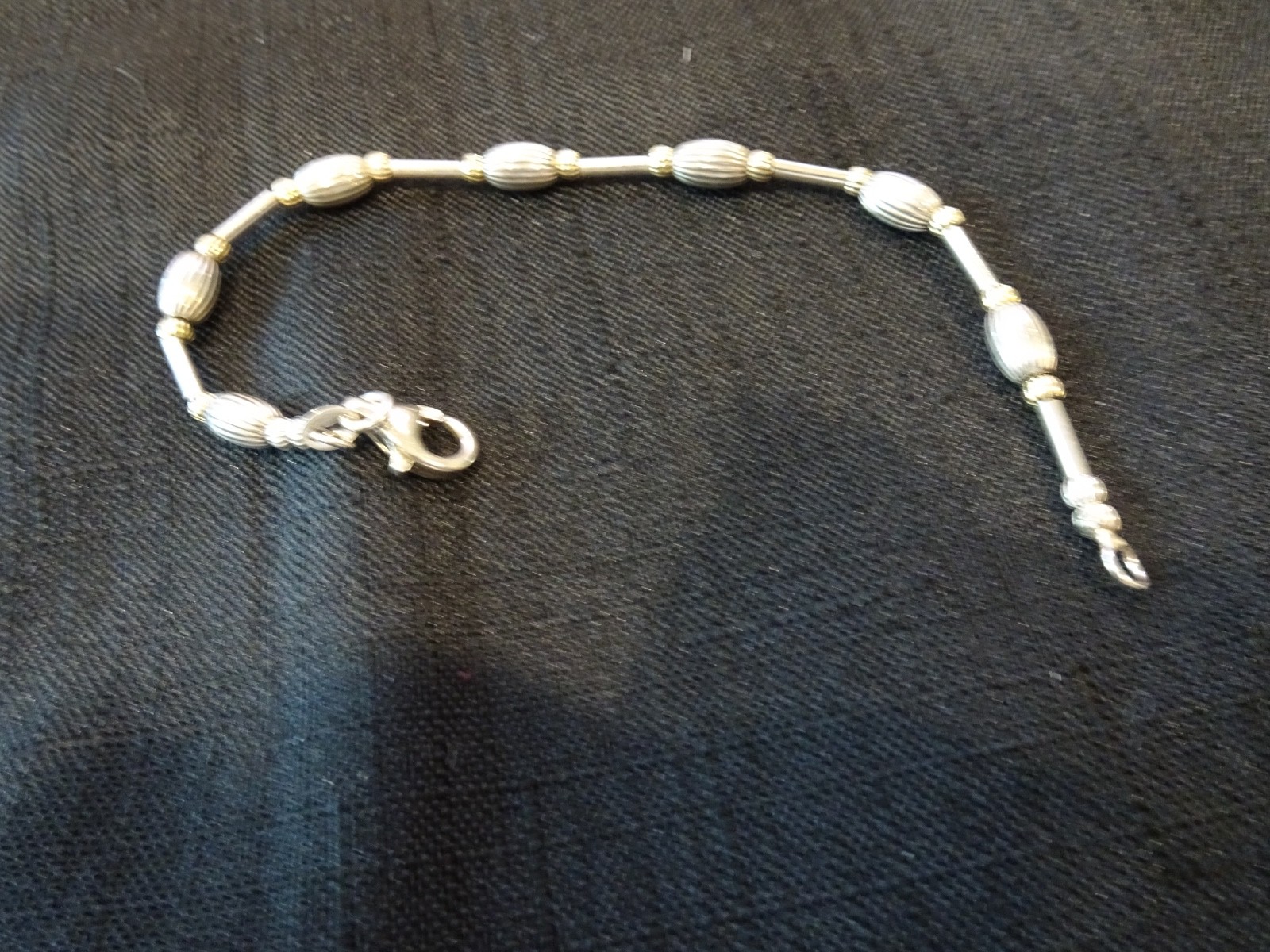 # 716-VINTAGE STERLING SILVER BEADED BRACELET-925-VERY DIFFERENT