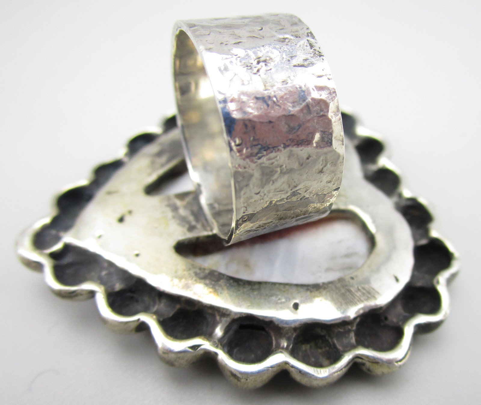 WONDERFUL DIAN MALOUF STERLING SILVER TURQUOISE MOSAIC HEART RING SZ 7