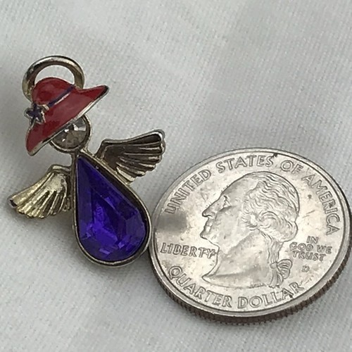 Red Hat Society Vintage Angel Pin Silver Tone Brooch C Clasp Collectible