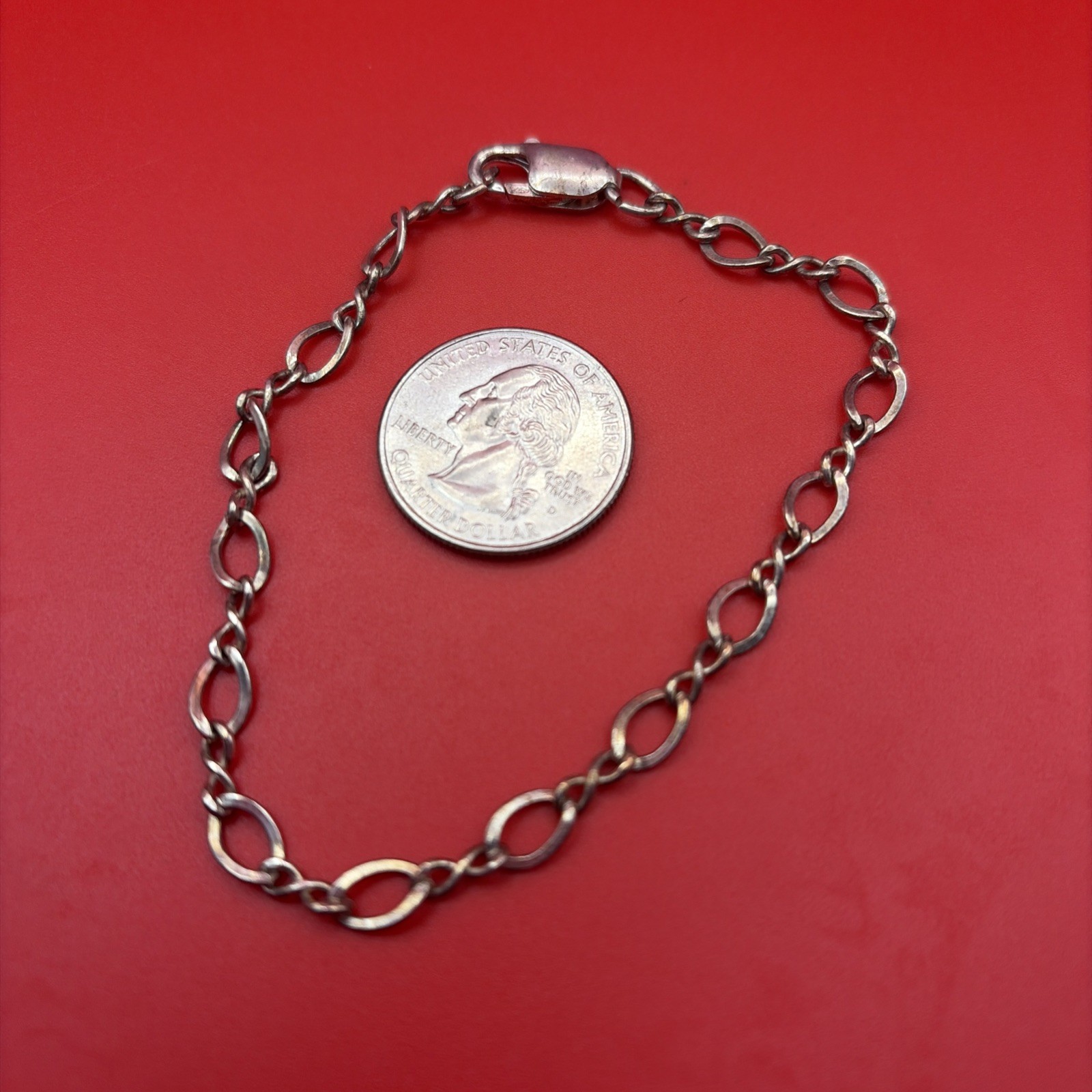 Sterling Silver – 6mm Infinity Loop Chain 8.5″ Starter Charm Bracelet – 6g