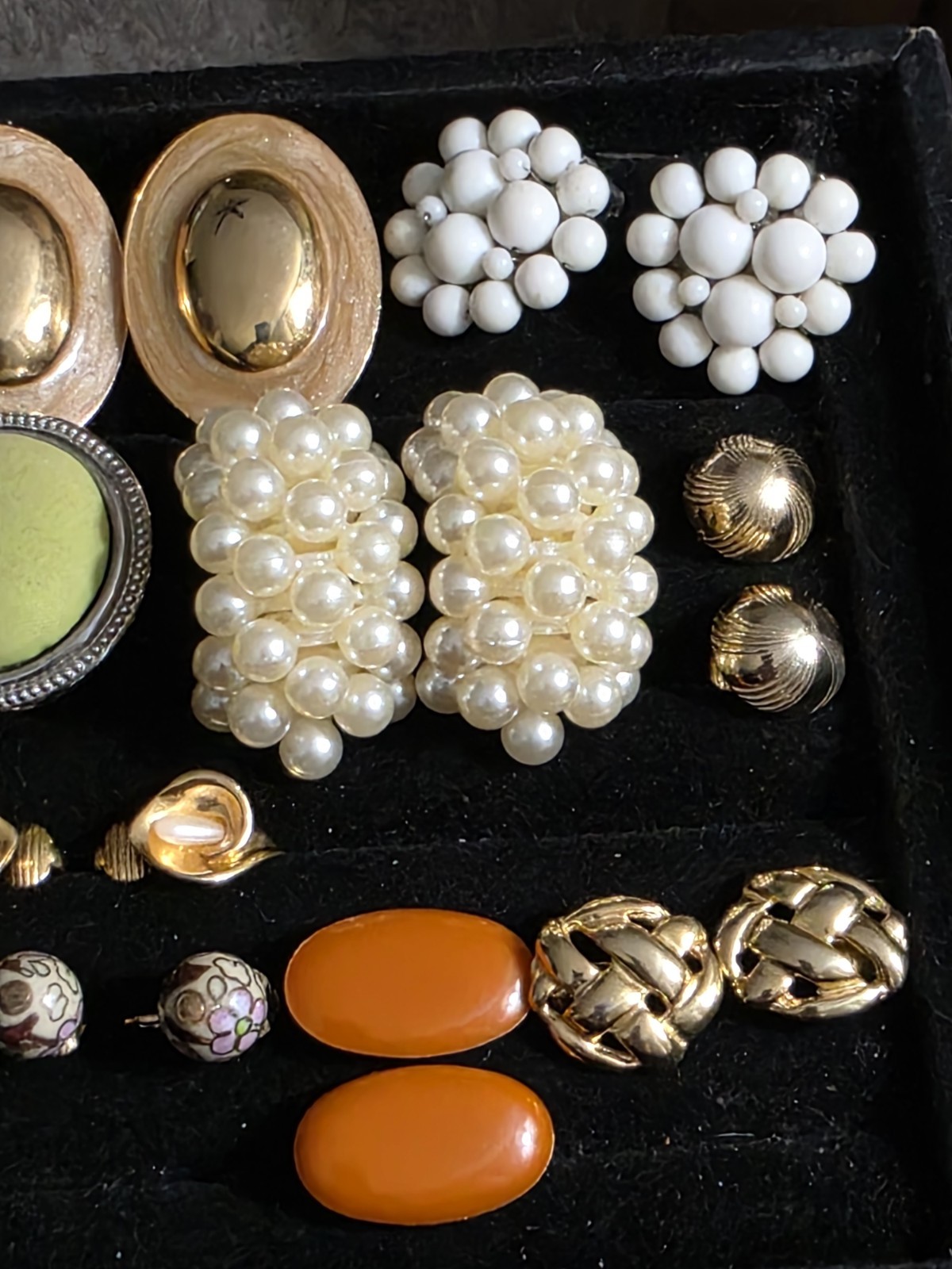 Vintage Mixed Clip Earring Lot Of 14 Pair