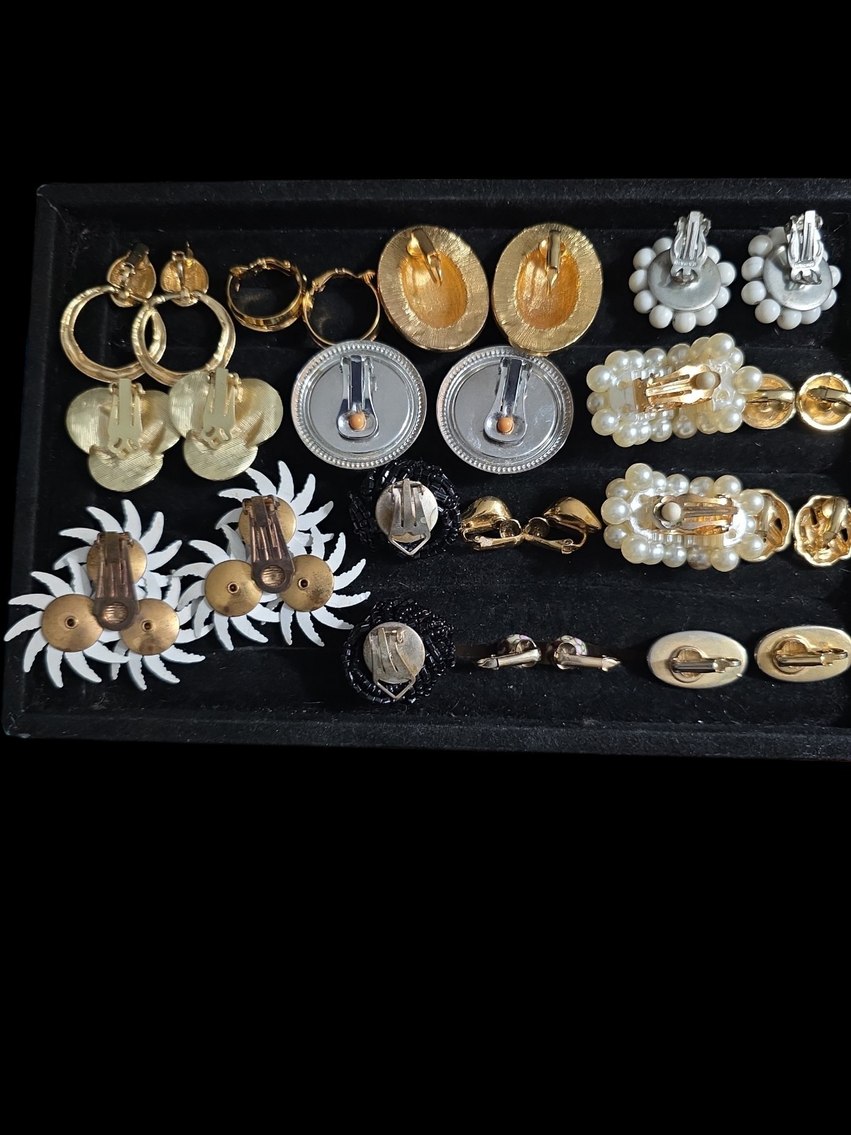 Vintage Mixed Clip Earring Lot Of 14 Pair