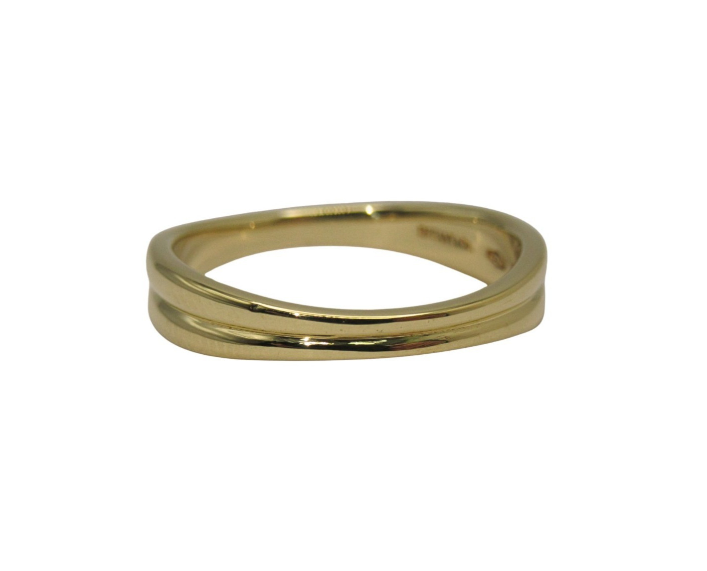 Tiffany & Co. 18K Yellow Gold Vintage Double Wave Ring