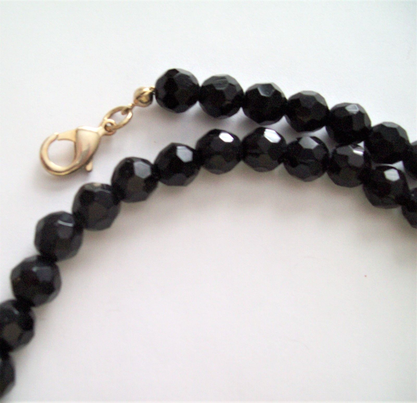 Vintage Classic Coldwater Creek Black & Clear Crystal Beaded Necklace