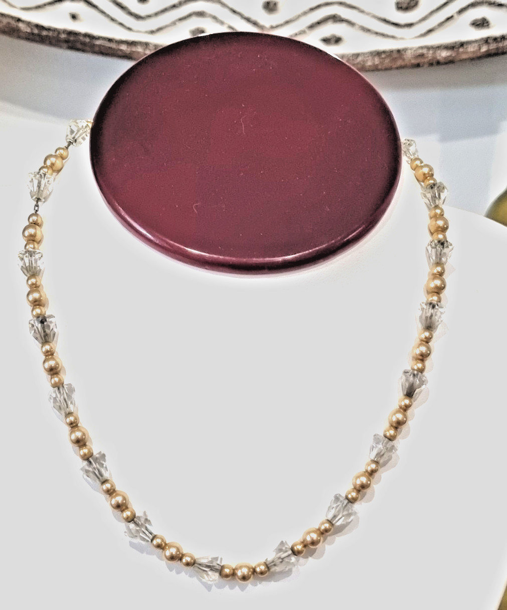 Antique 1930s 12k Gold Fill Spinel bead necklace See Video Bracelet Available