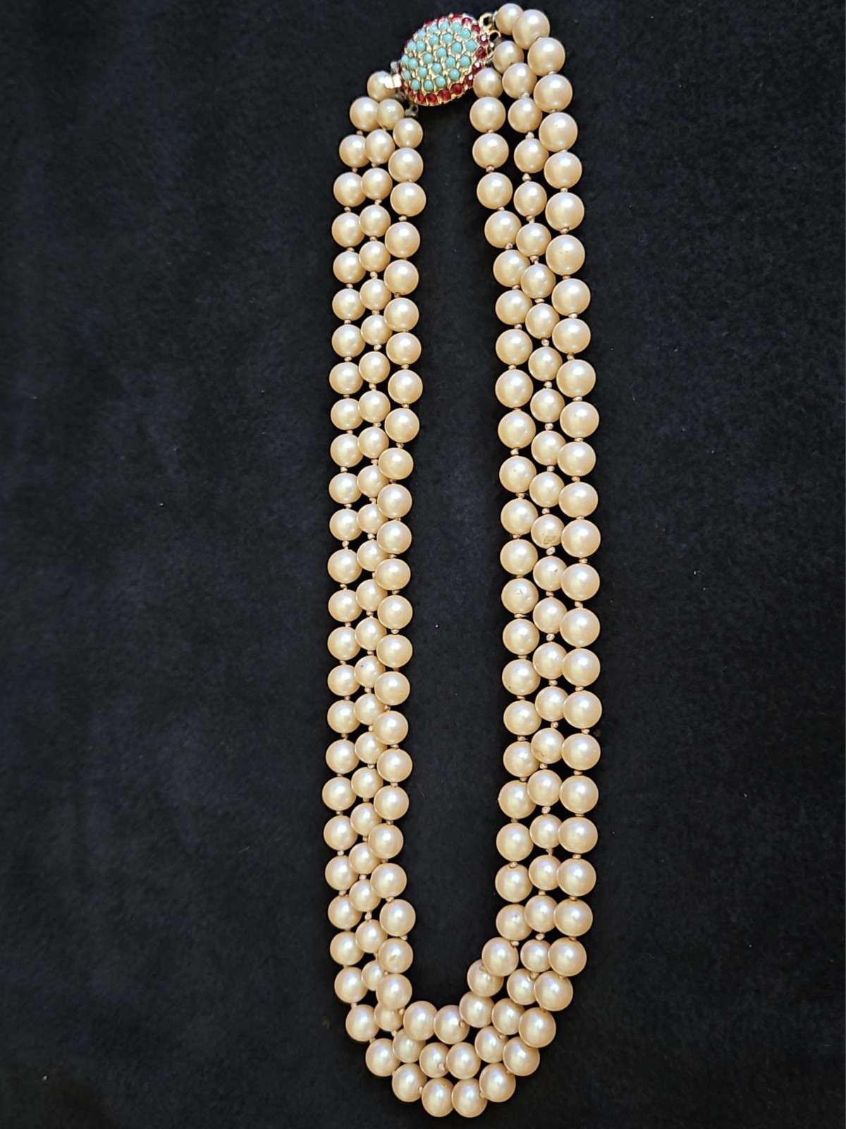 Vintage Faux Pearl Necklaces Lot-5 Pcs, 1950s-1980s, Various Lengths