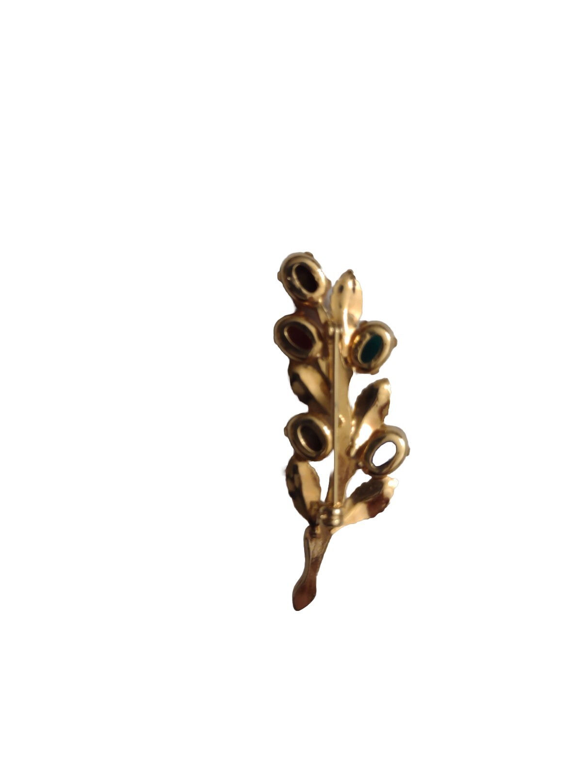 VINTAGE GOLD-TONE SCARAB LEAF PIN / BROOCH, approximately 2 inches length