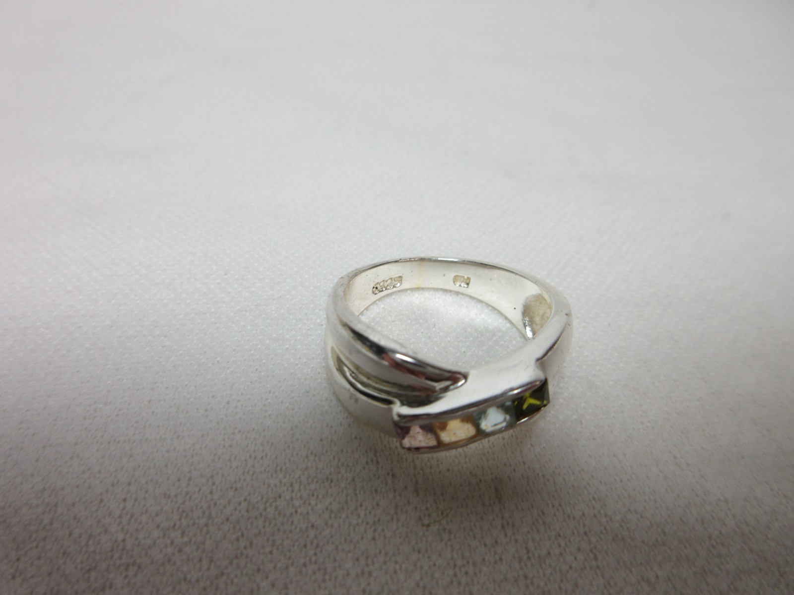 VINTAGE CW STERLING SILVER MULTI GEMSTONE RING #14
