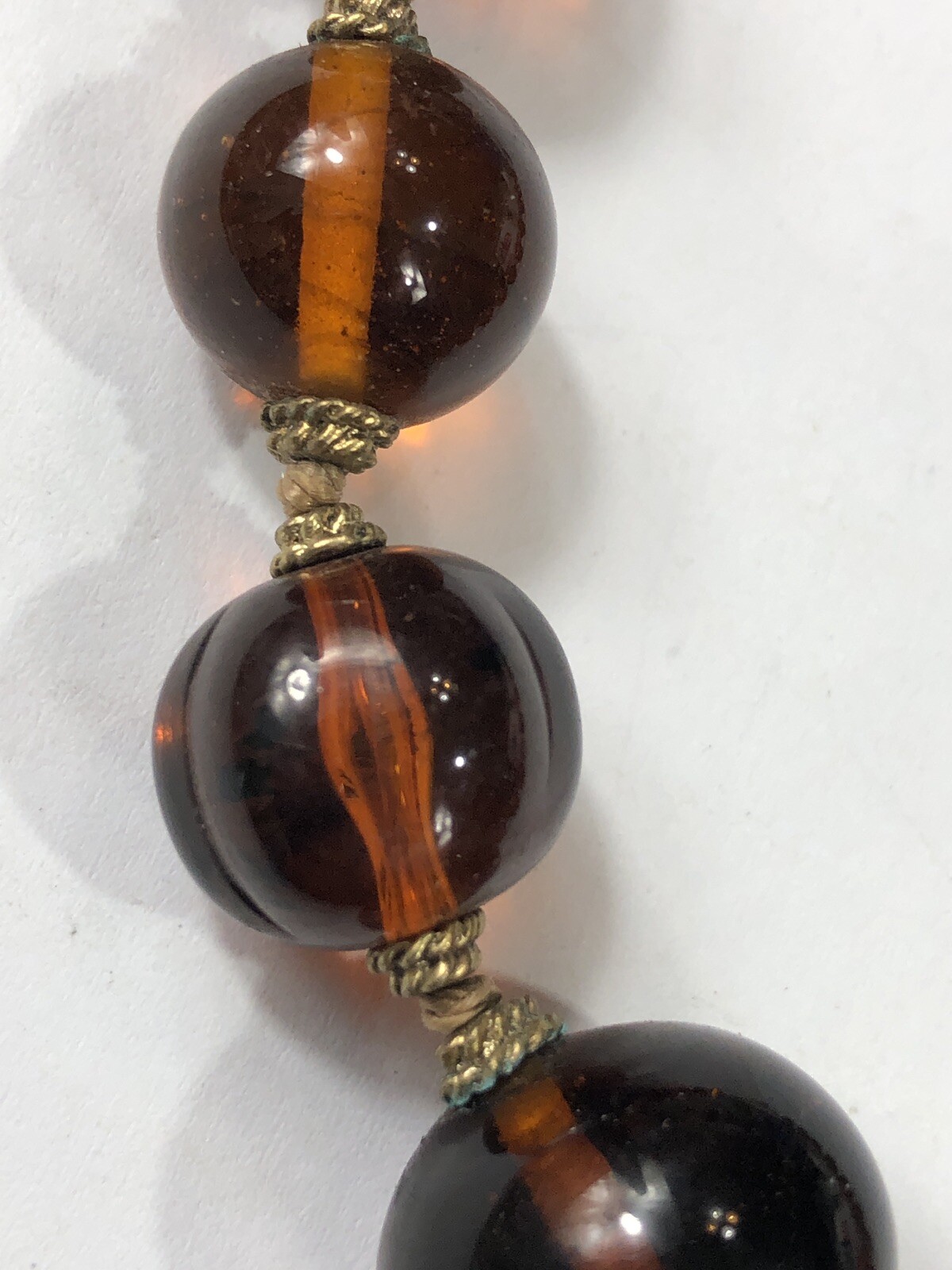 Liz Claiborne Necklace Choker Beaded Faux Amber 15 in to 17 in Length – Vintage