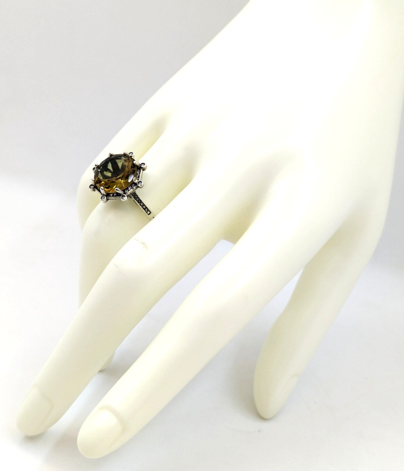 Vintage Luxury RING Silver 925 with Big Bright Stone -size: 7US (17.5mm) | #5