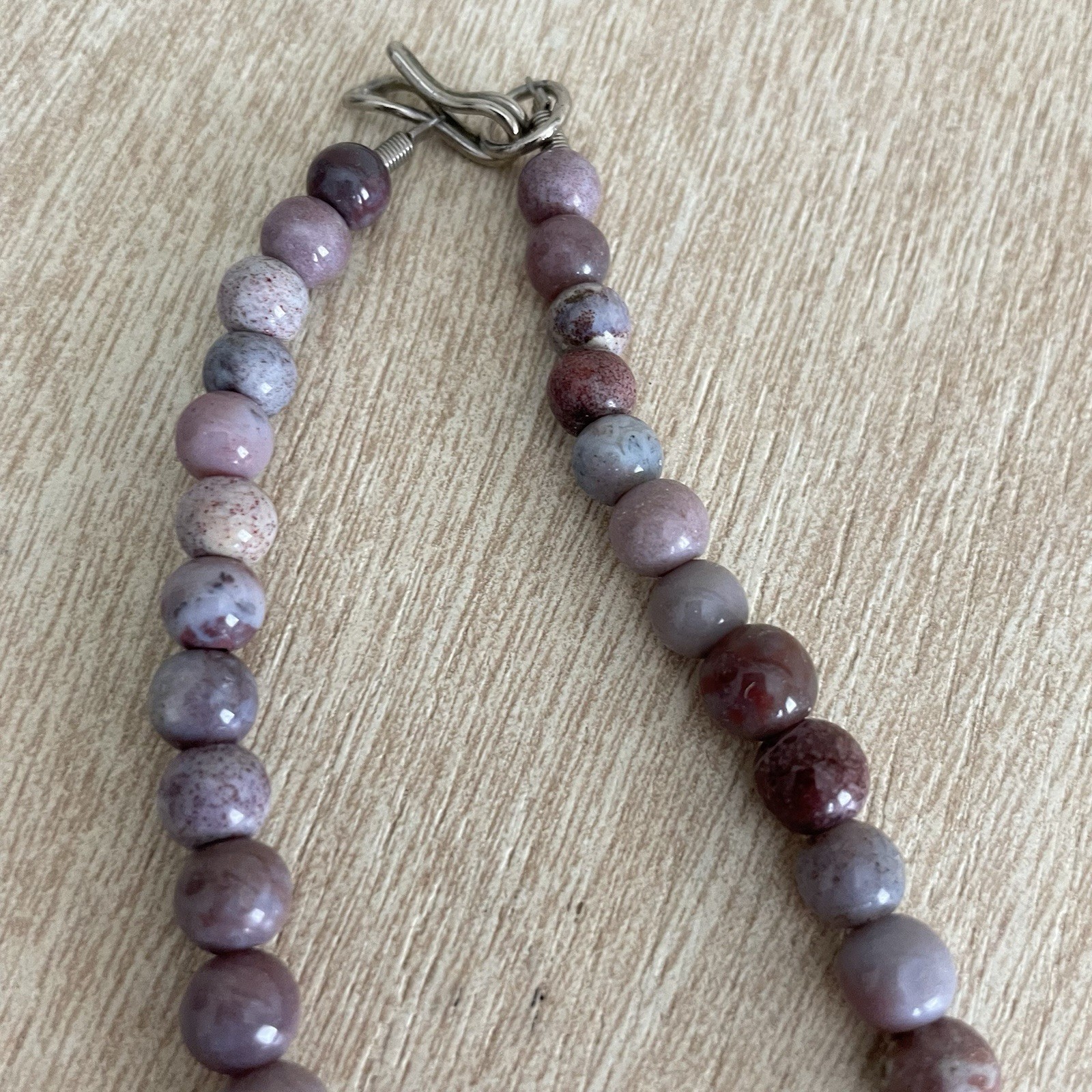Unicorn Stone Graduated Beaded Necklace 26-27” Purple Pink Lepidolite Madagascar