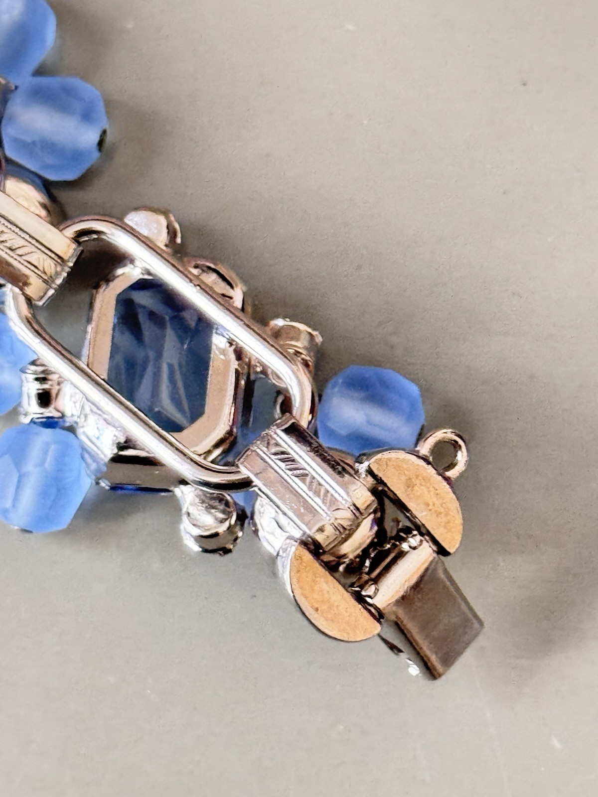 Vintage Verified JULIANA Bracelets, Brooch & Earring Set, Blue Octagon & Beads
