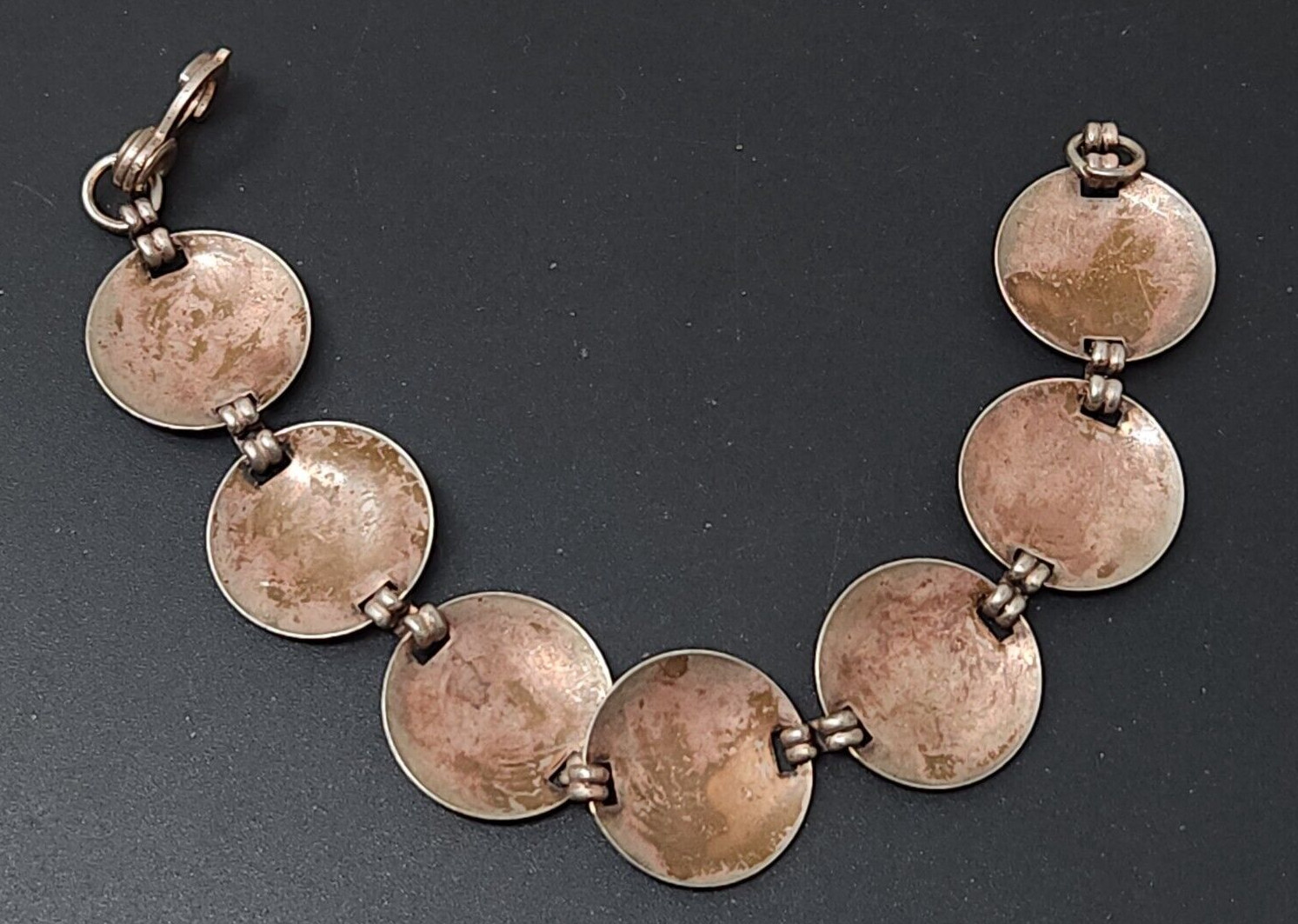 Vintage South Western Solid Copper Link Bracelet 7″
